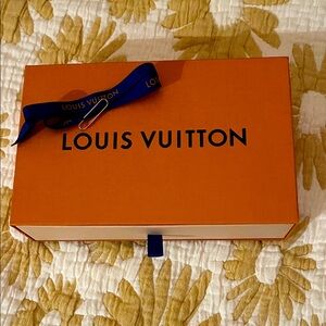 Louis Vuitton Orange Gift Box with Navy Ribbon